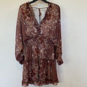 Lovestitch Floral Flowy Mini Dress, Size M